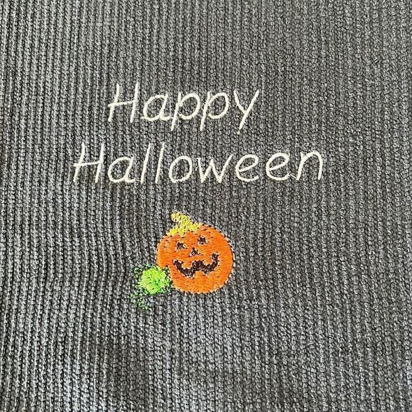 Happy Halloween Custom Embroidered Gray Cotton Barmop Towel - Picture 6 of 8